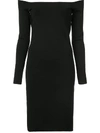 Elizabeth And James Omorose Off-shoulder Long-sleeve Dress In Black