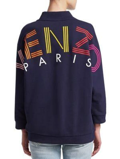 Kenzo Sport Cotton Sweatshirt In Navy