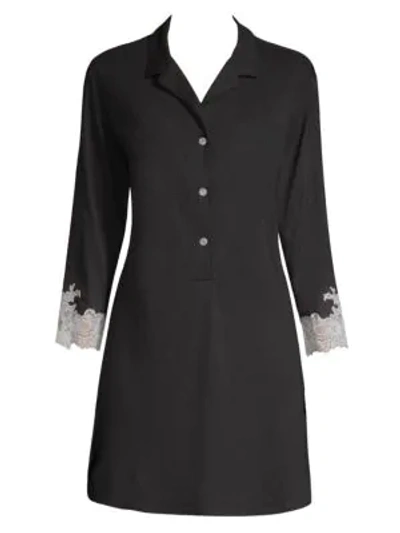 Natori Shangri-la Luxe Knit Sleepshirt In Black