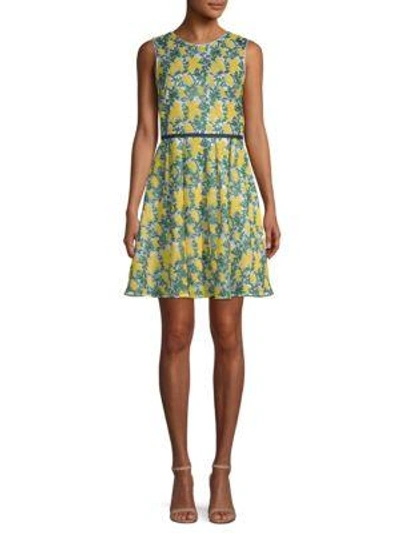 Draper James Embroidered Fit-&-flare Dress In Vibrant Yellow