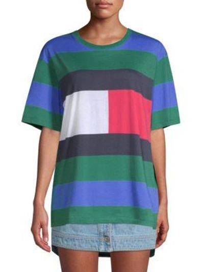 Tommy Hilfiger Rugby Stripe Tee In Bayberry Multi