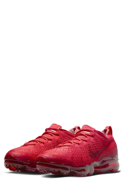 Nike Men's Air Vapormax 2023 Flyknit Shoes In Track Red/ Mystic Red