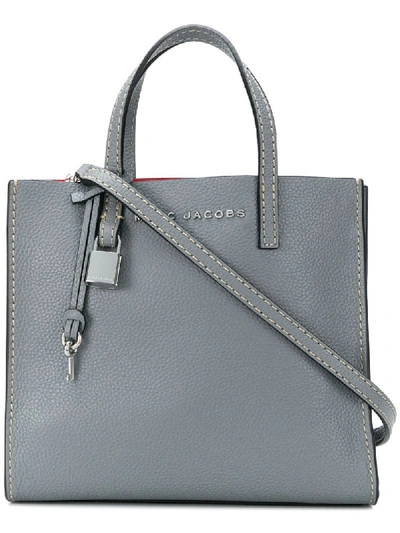 Marc Jacobs Grainy Leather The Mini Grind Tote Bag In Grey