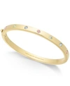 Kate Spade New York Gold-tone Bezel-set Polished Bangle Bracelet In Multi