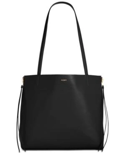 Dkny Mey Reversible Tote, Created For Macy's In Black/gold