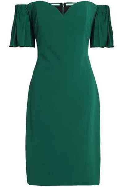 Badgley Mischka Off-the-shoulder Cady Dress In Emerald