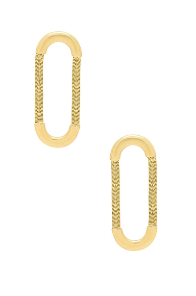 Luv Aj The Snake Chain Loop Studs In Metallic Gold