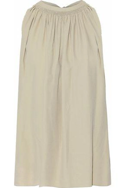 Helmut Lang Woman Gathered Twill Top Ecru