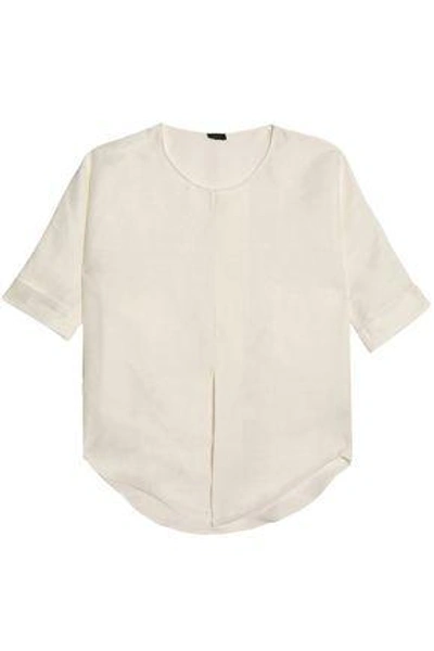 Joseph Woman Linen And Silk-blend Tunic Off-white