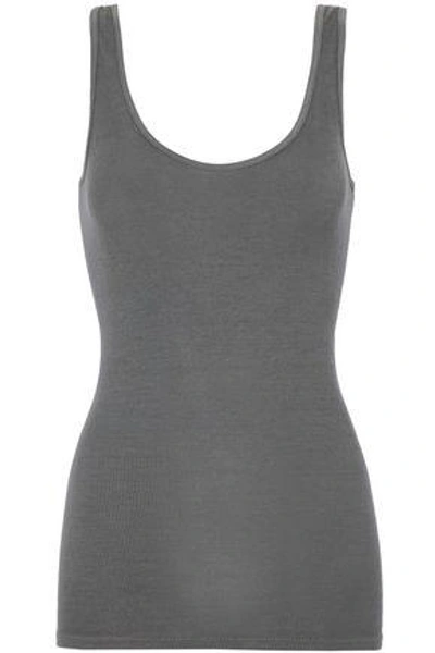 Enza Costa Woman Ribbed Stretch-knit Tank Anthracite