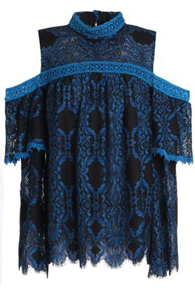 Anna Sui Woman Off-the-shoulder Scalloped Lace Top Black