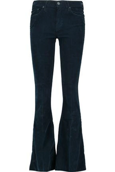 Mother Woman The Weekender Cotton-blend Corduroy Flared Pants Midnight Blue