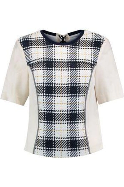 3.1 Phillip Lim / フィリップ リム Woman Paneled Checked Woven And Twill Top White