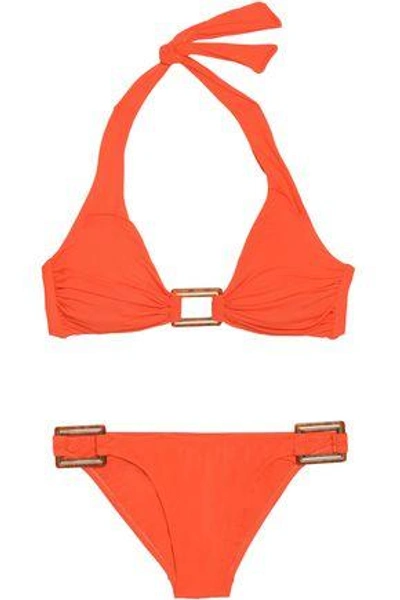 Melissa Odabash Woman Embellished Triangle Bikini Orange
