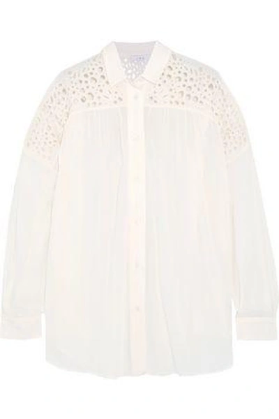 Iro Woman Broderie Anglaise And Voile Shirt Off-white