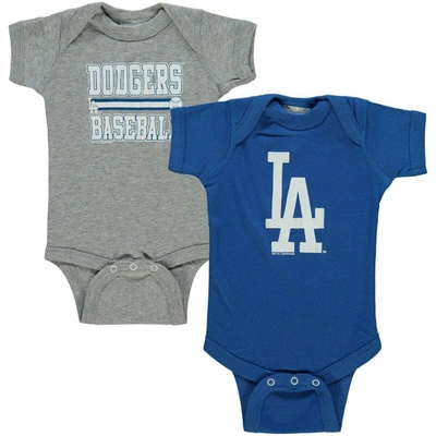 Soft As A Grape Babies' Boys And Girls Newborn And Infant  Royal, Gray Los Angeles Dodgers 2-piece Body Suit In Royal,gray