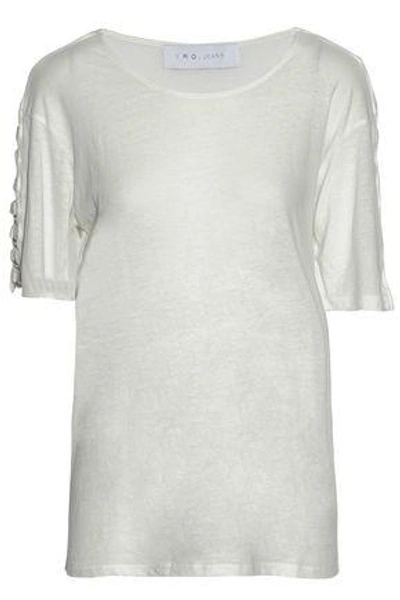Iro Ring-embellished Slub Stretch-jersey Top In White