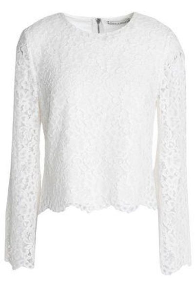 Alice And Olivia Woman Pasha Corded Lace Top White