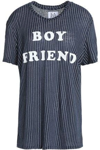 Zoe Karssen Woman Printed Linen T-shirt Blue