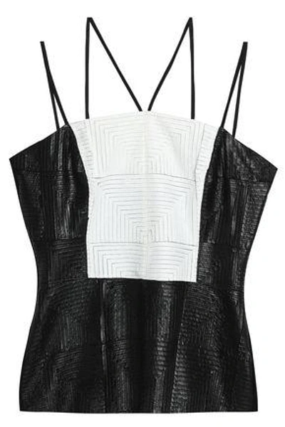 Bailey44 Faux Leather And Jersey Top In White
