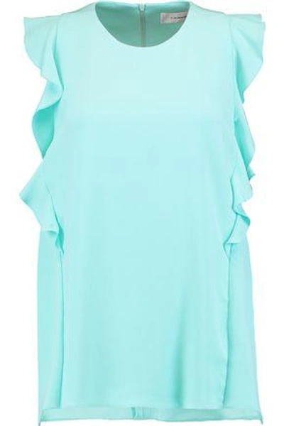 Carven Woman Ruffled Crepe Top Mint