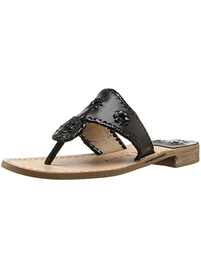 Jack Rogers Palm Beach Womens Woven Flat Slide Sandals In Black