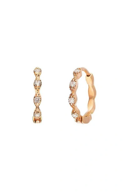 Sethi Couture Eleanor Diamond Huggie Hoop Earrings In Rose Gold