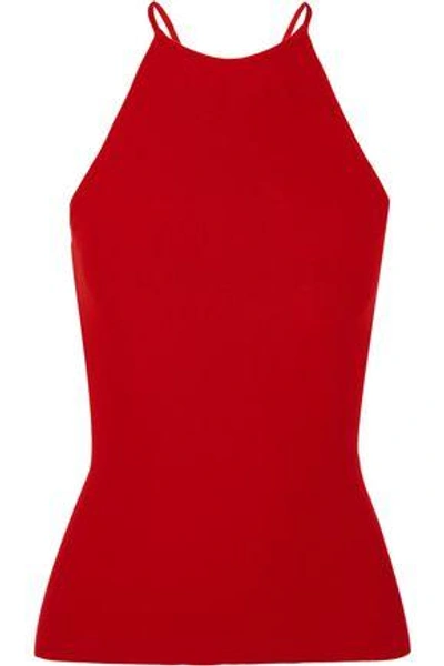Alexander Wang Woman Cutout Stretch-knit Top Red
