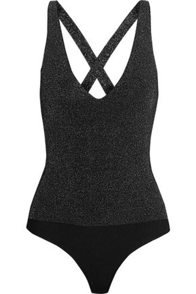 Cushnie Et Ochs Woman Metallic Stretch-jersey Bodysuit Black