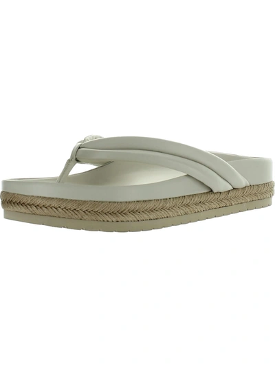Vince Forest Womens Faux Leather Espadrille Platform Sandals In White