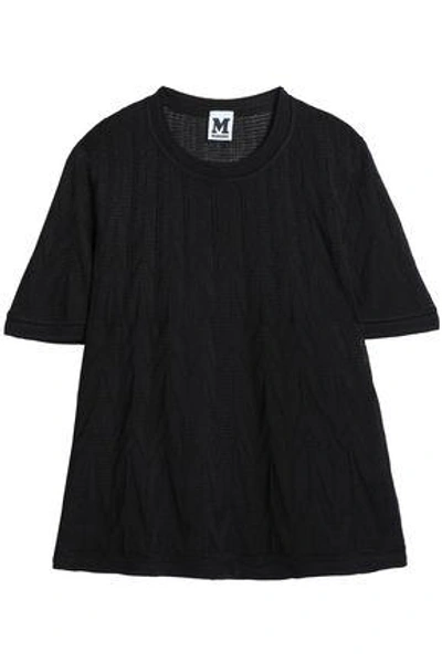 M Missoni Woman Jacquard-knit T-shirt Black