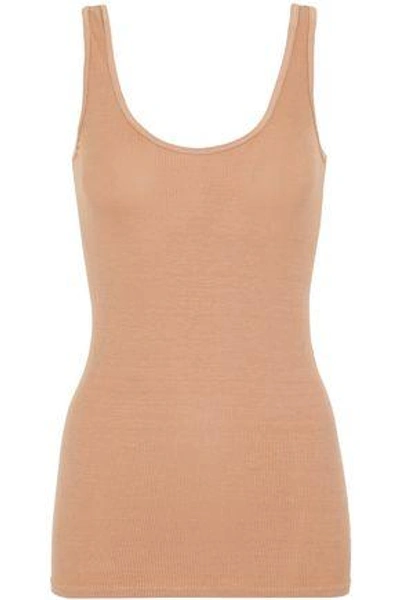 Enza Costa Woman Ribbed Stretch-knit Tank Camel