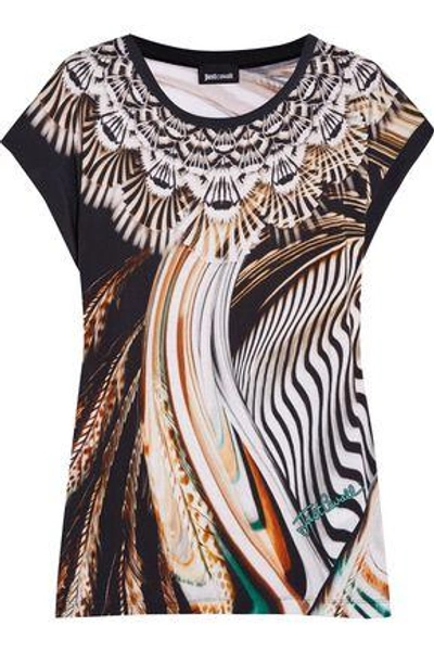 Just Cavalli Woman Printed Stretch-jersey T-shirt Multicolor