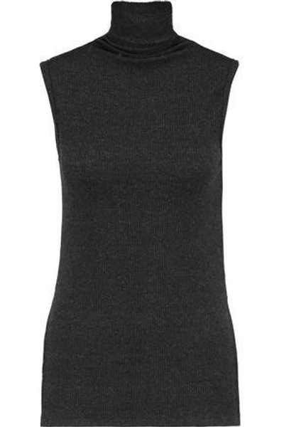 Enza Costa Woman Ribbed Modal-blend Turtleneck Top Anthracite