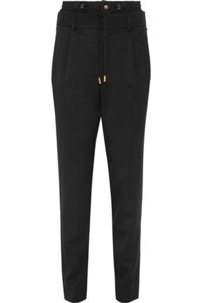 Saint Laurent Wool Straight-leg Pants In Black
