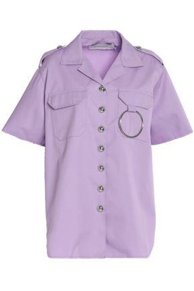 Marques' Almeida Woman Ring-embellished Cotton-twill Shirt Lilac