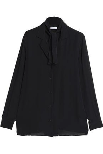 Tomas Maier Woman Pussy-bow Silk Blouse Black