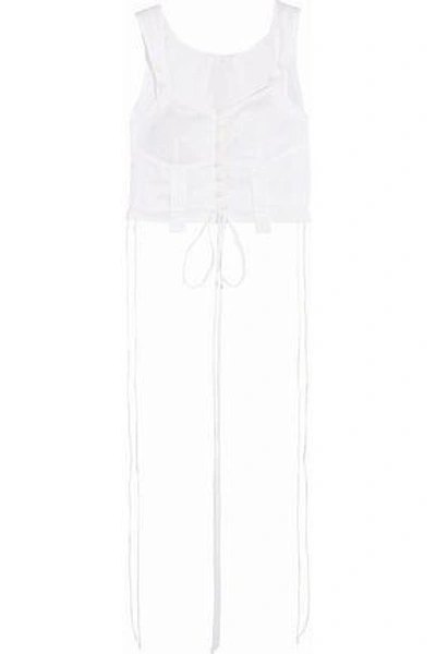 Chloé Cropped Cotton-voile Top In White