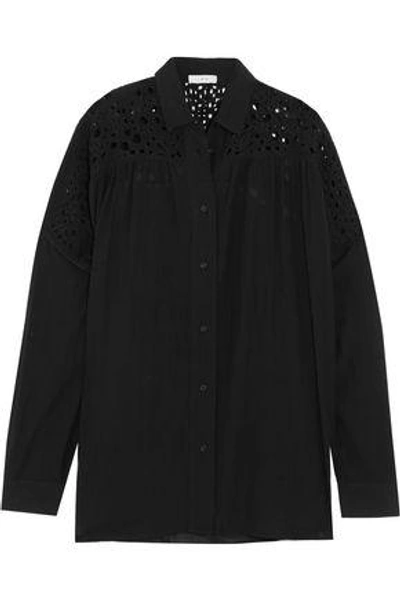 Iro Woman Broderie Anglaise And Voile Shirt Black
