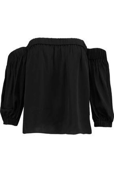 Milly Woman Off-the-shoulder Stretch-silk Top Black