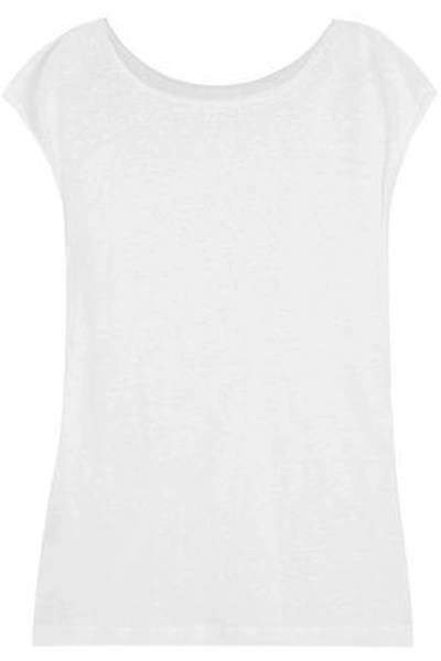 By Malene Birger Woman Analisa Knotted Slub Linen-jersey T-shirt White