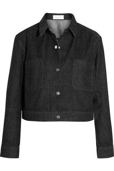 Kéji Cropped Denim Jacket In Black