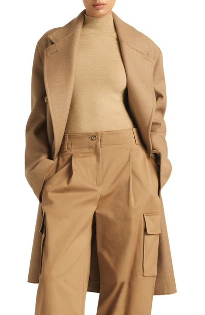 St. John Double-face Wool And Cashmere Blend Coat In Neutrals