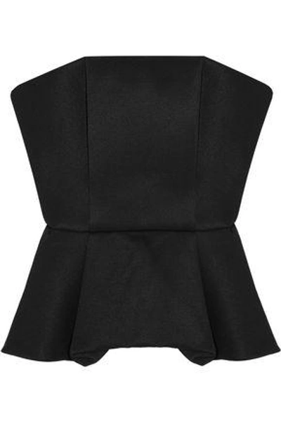 Chalayan Woman Twill Peplum Bustier Top Black