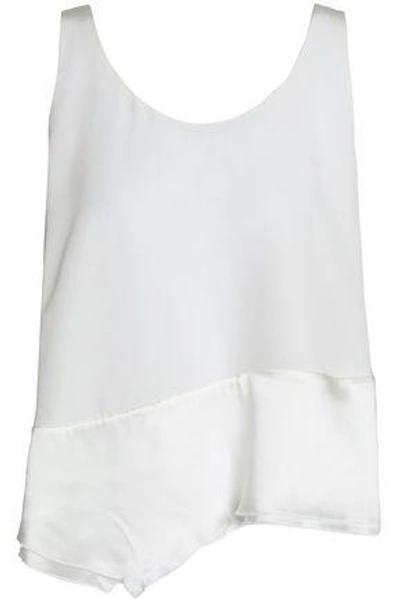 3.1 Phillip Lim / フィリップ リム Woman Asymmetric Paneled Silk-satin And Crepe Top White