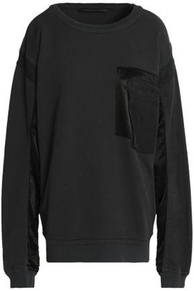 Haider Ackermann Woman Oversized Twill-paneled Cotton-terry Sweatshirt Charcoal