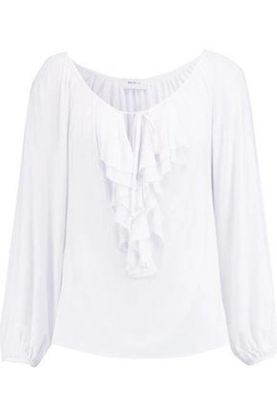 Bailey44 Woman Ruffle-trimmed Stretch-jersey Top White