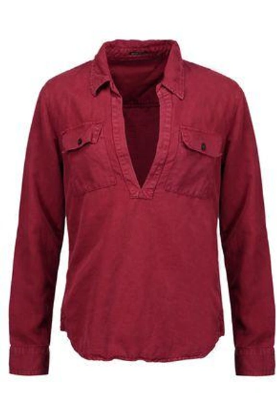 Mother Frenchie Cotton-blend Top In Claret