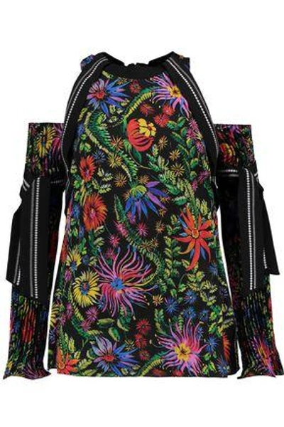3.1 Phillip Lim Woman Cold-shoulder Embroidered Jacquard Top Multicolor