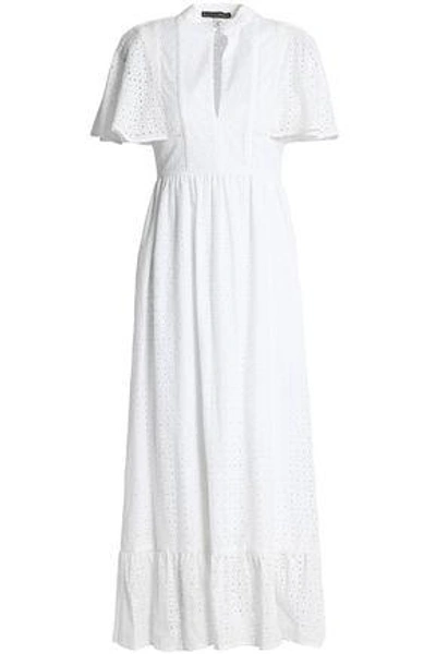 Alexa Chung Cape-effect Broderie Anglaise Cotton Midi Dress In White